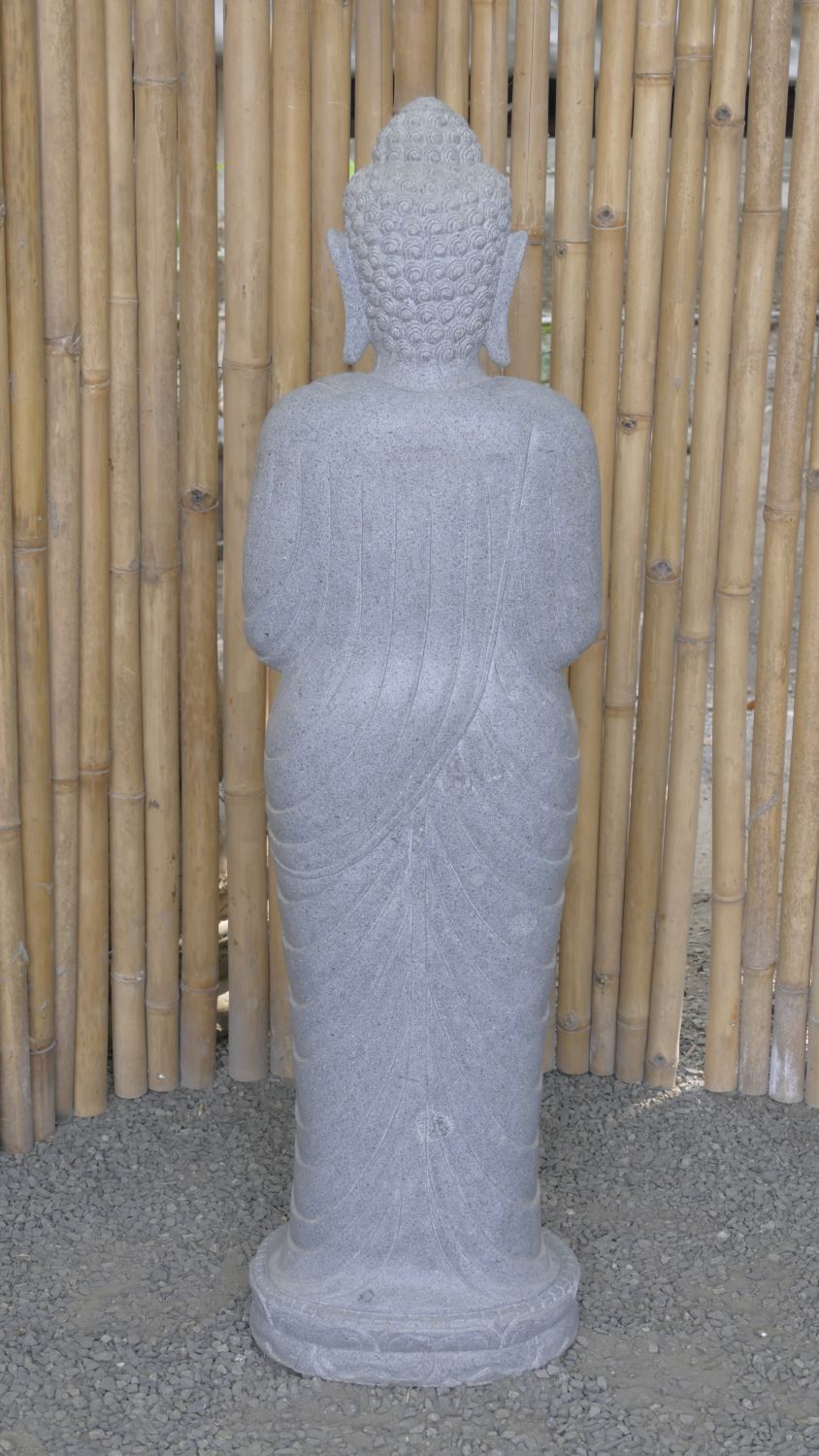  Product image 5 of the product “Standing Buddha made of Riverstone in Dharmachakra position - gesture of wheel of the teaching of Dharma. About 120cm height. ”